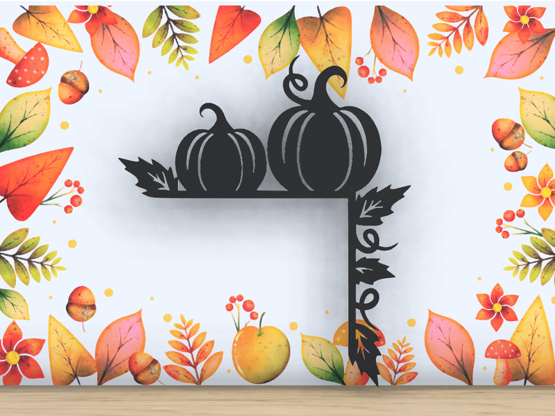 Pumpkin and Leaf Doorhang