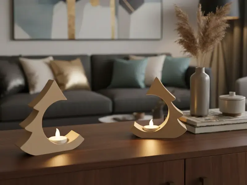 Minimalist Christmas Tree with Tealight