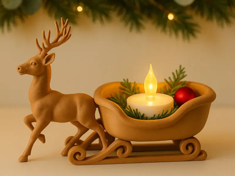 Reindeer & Sleigh Tealight